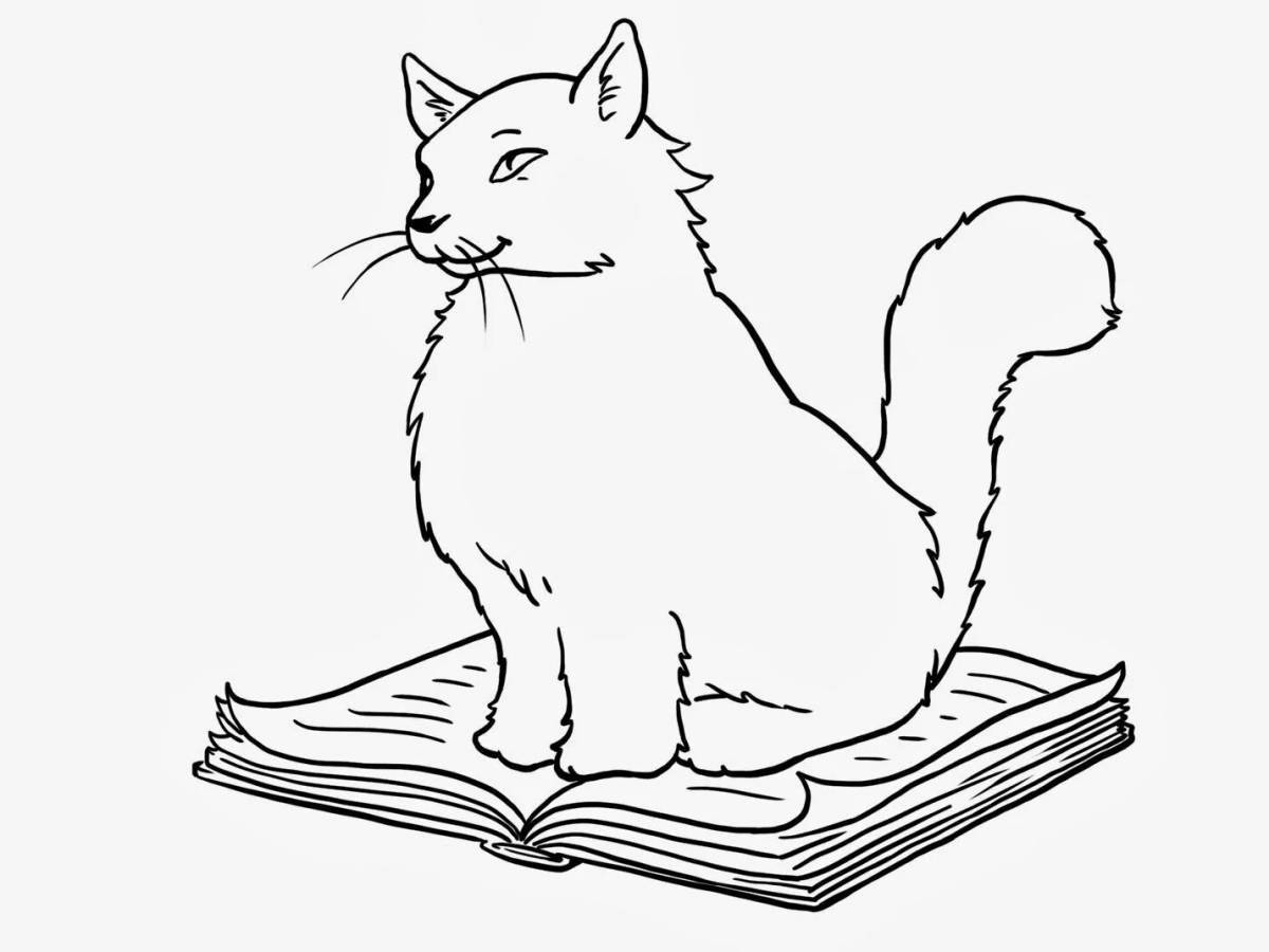 Adored scientist cat from Pushkin's fairy tale