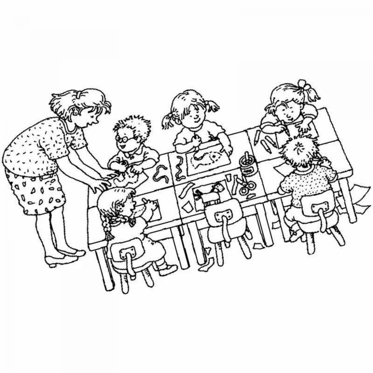 Воспитатель и дети в детском саду #13