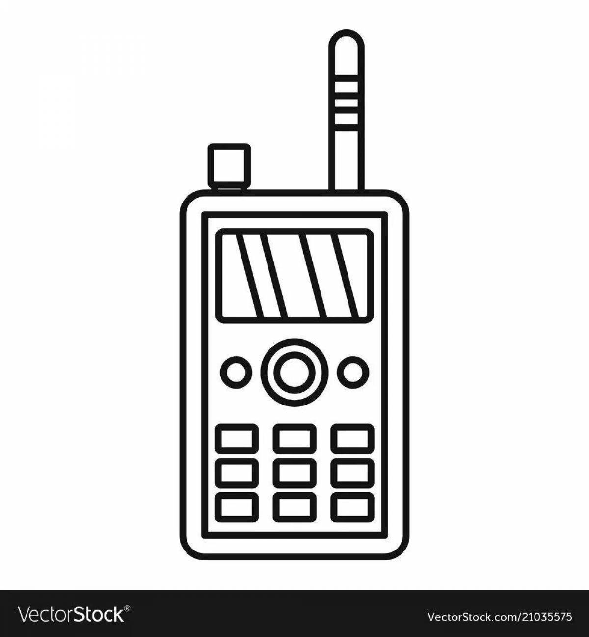 Funny walkie talkie coloring page