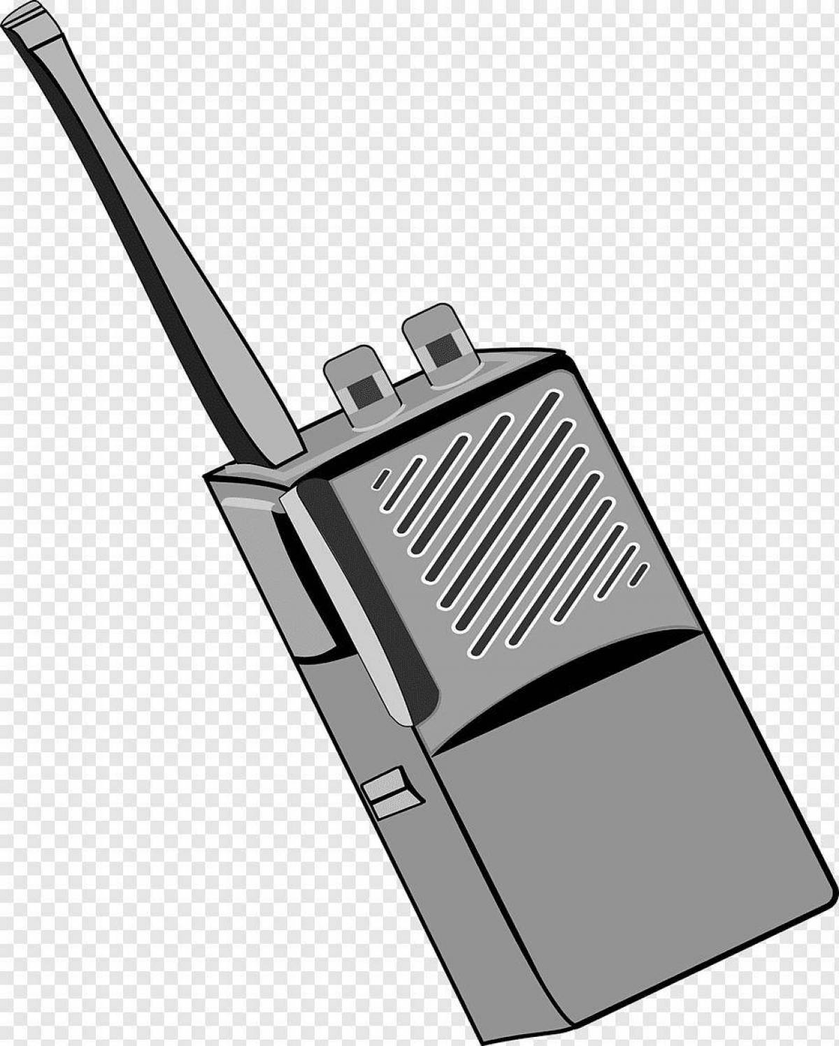 Animated walkie talkie coloring page