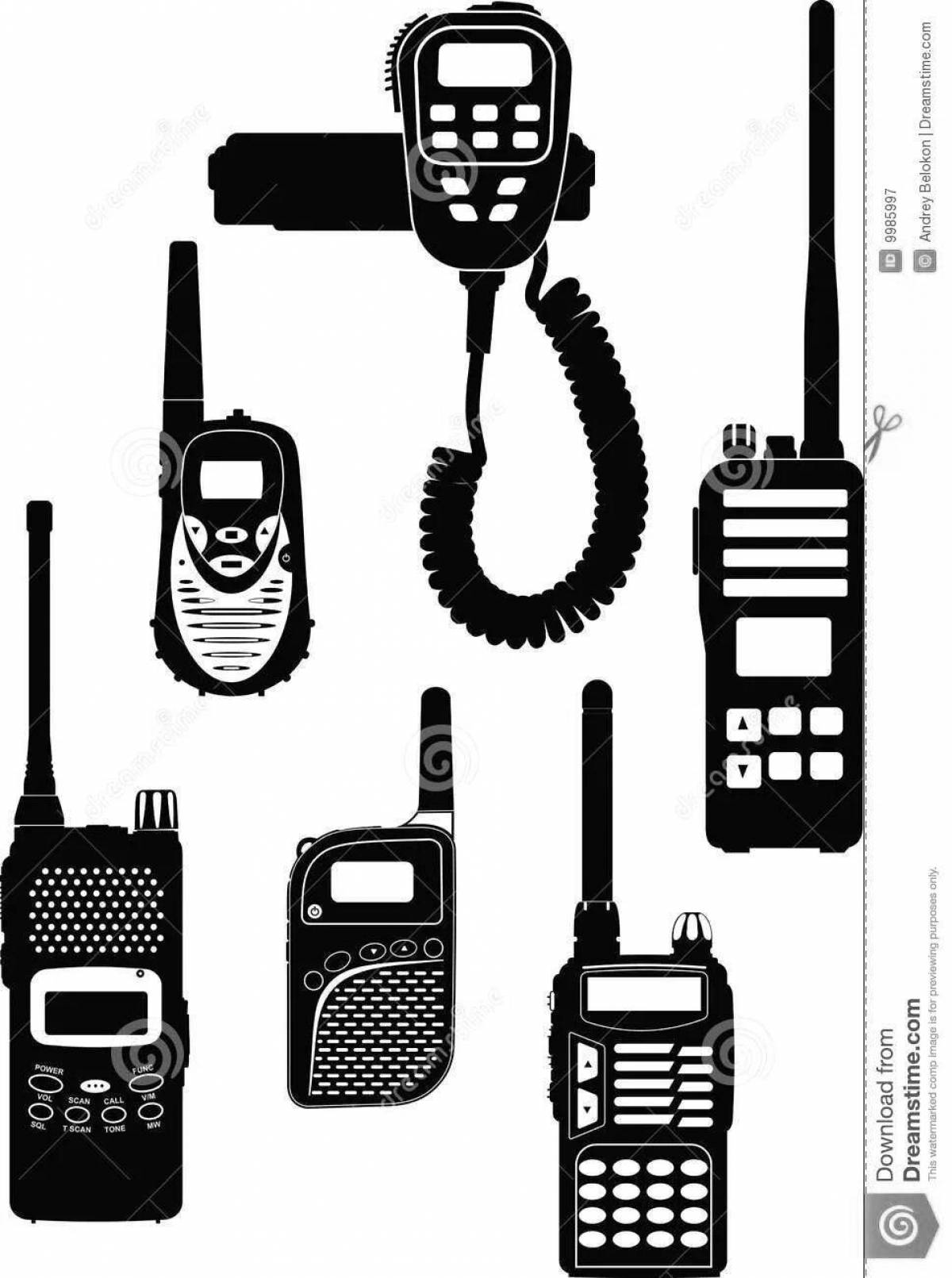 Смелая страница раскраски walkie-talkie