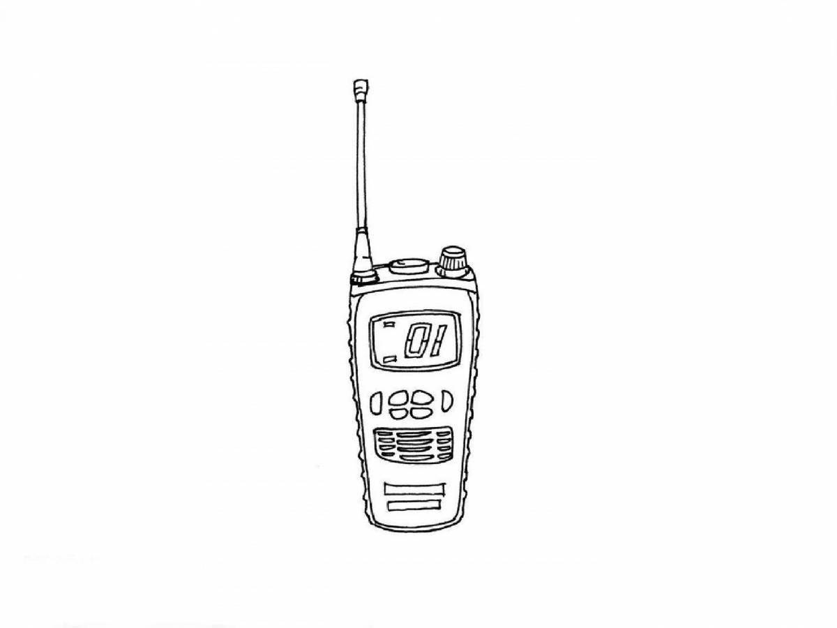 Detailed walkie-talkie coloring page