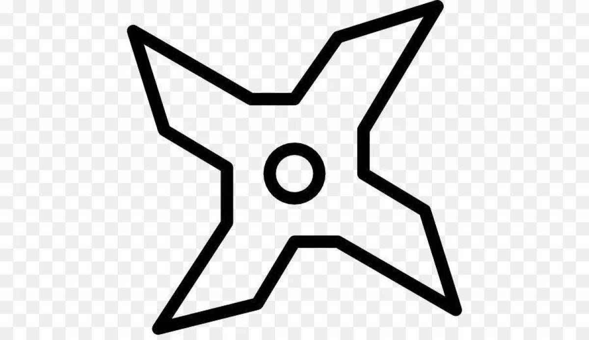 Colorful shuriken coloring page