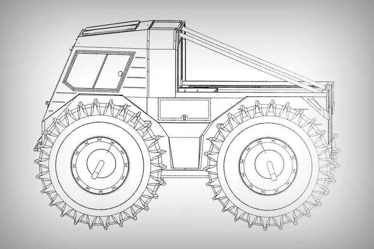 Powerful all-terrain vehicle coloring page
