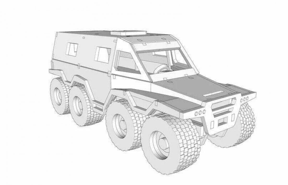 Saucy all-terrain vehicle coloring page
