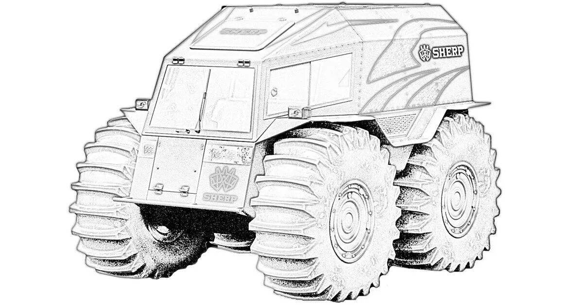 Great all-terrain vehicle coloring page