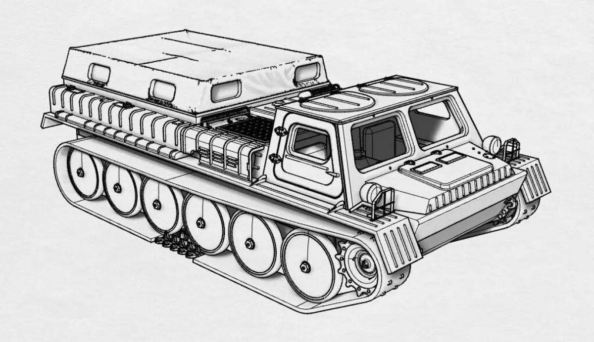 Coloring page energetic all-terrain vehicle