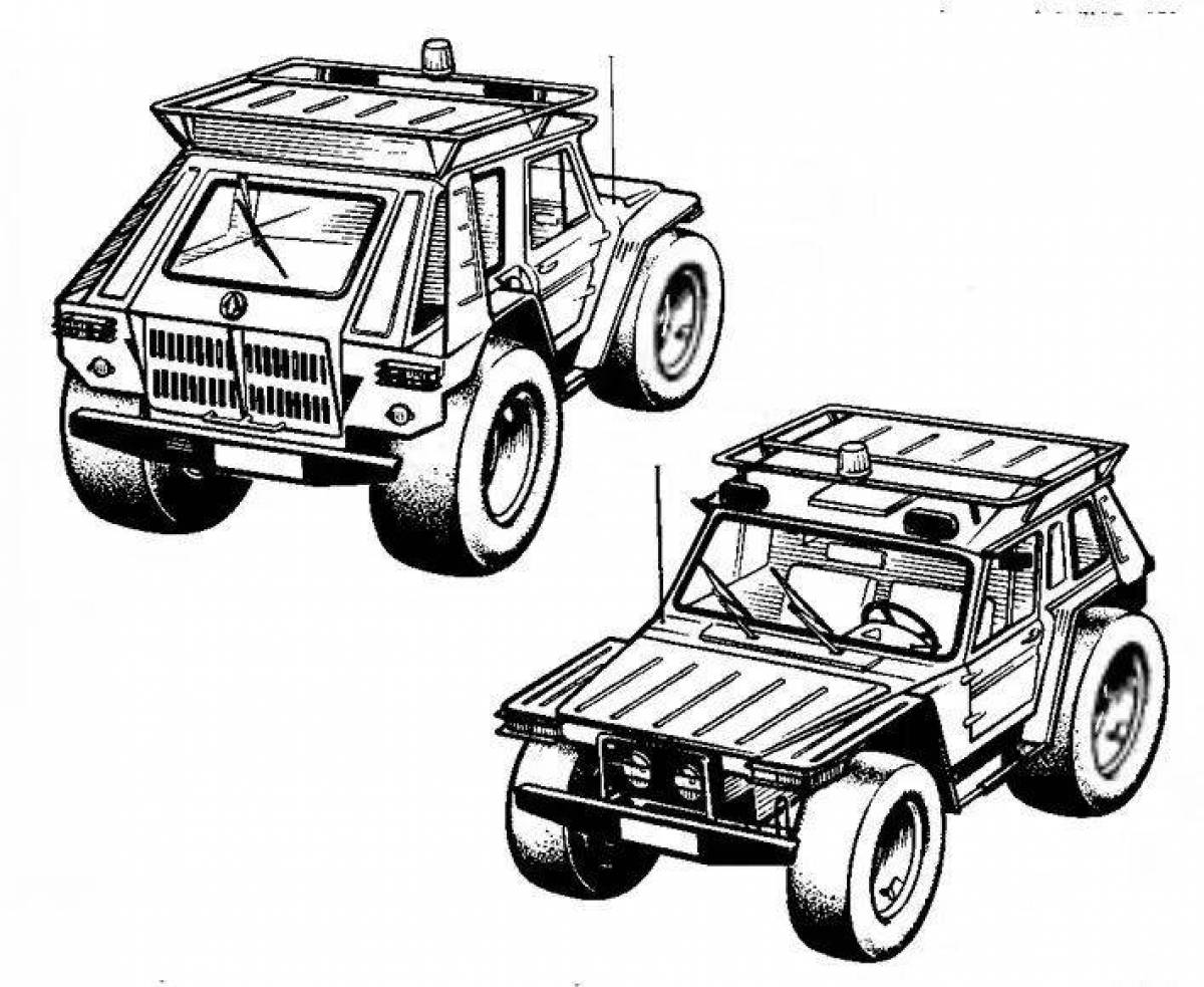 Exciting coloring of the all-terrain vehicle