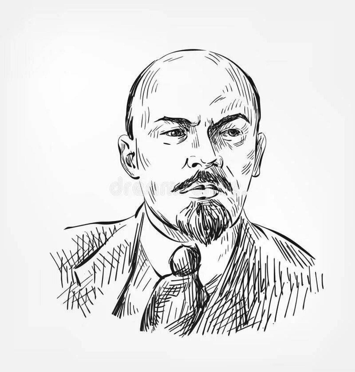 Coloring page lenin with punch