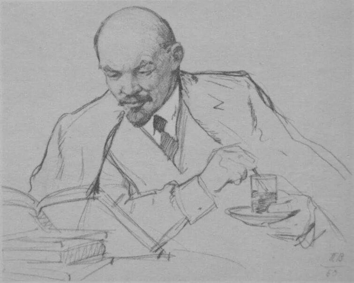 Animated coloring of lenin