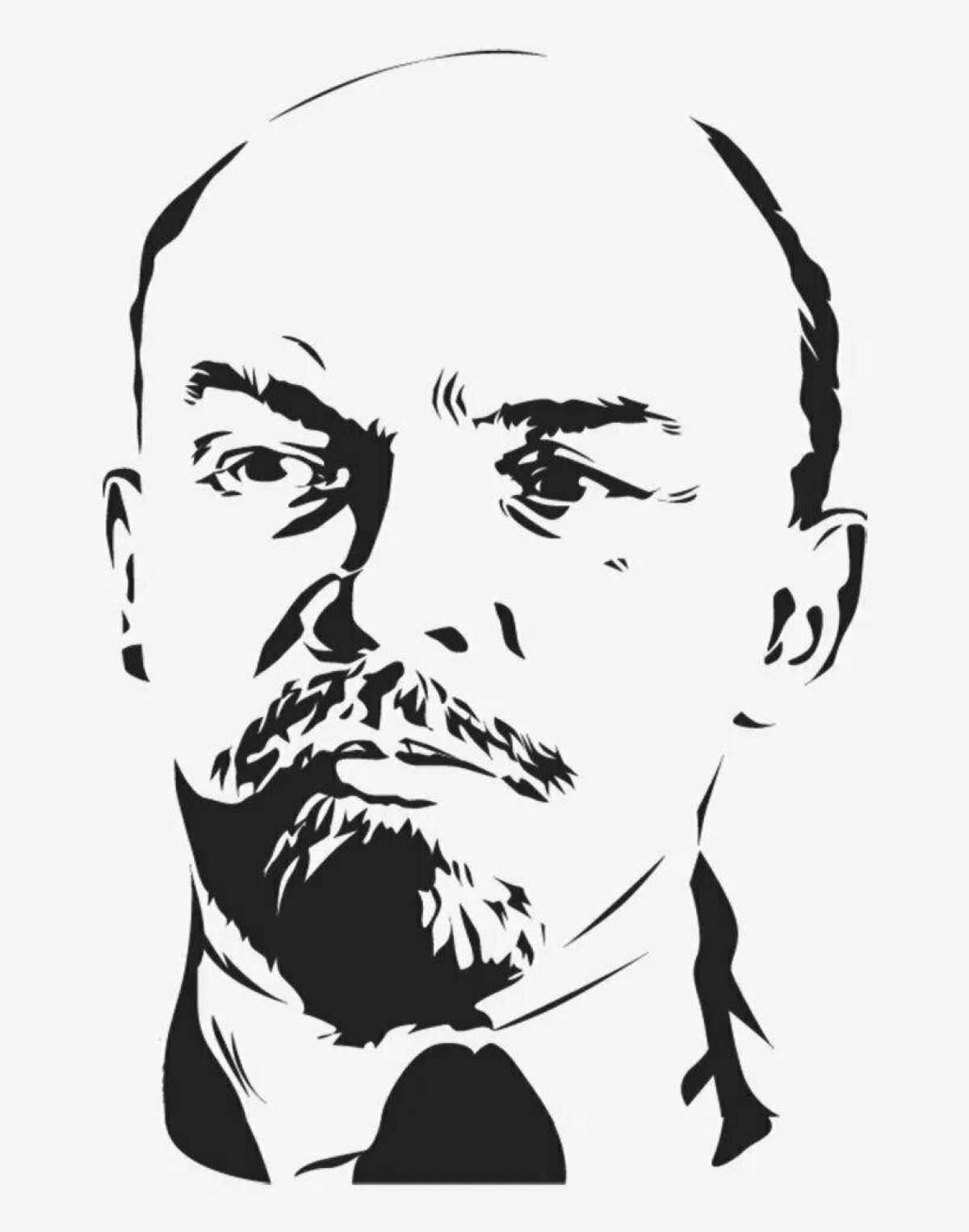 Coloring page enigmatic lenin