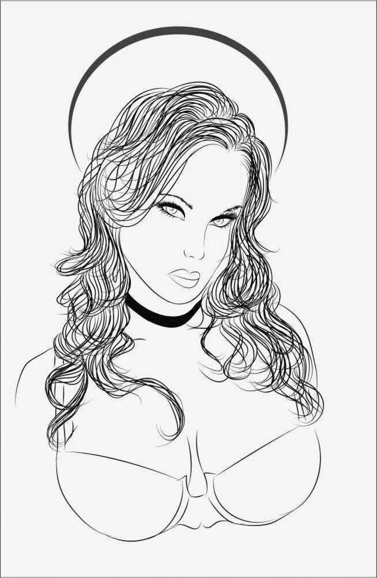 Radiant coloring page boobs