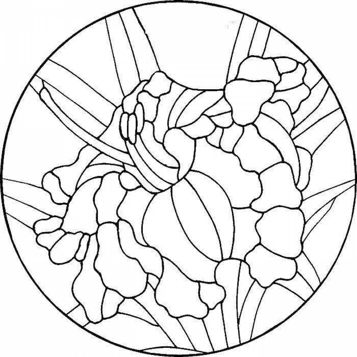 Bright stained glass coloring pages