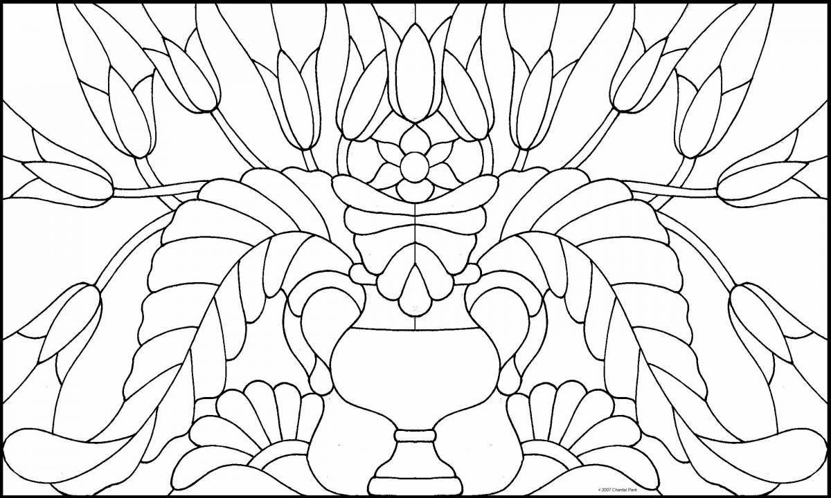 Majestic stained glass coloring page