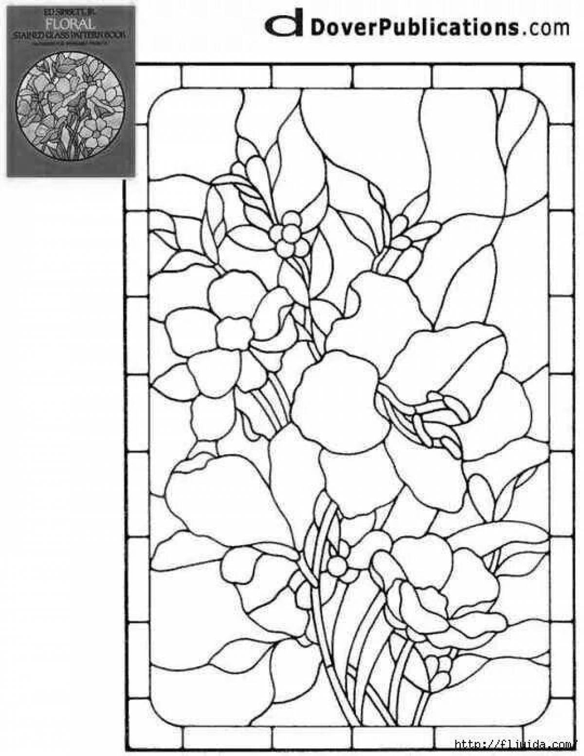 Glitter stained glass coloring pages