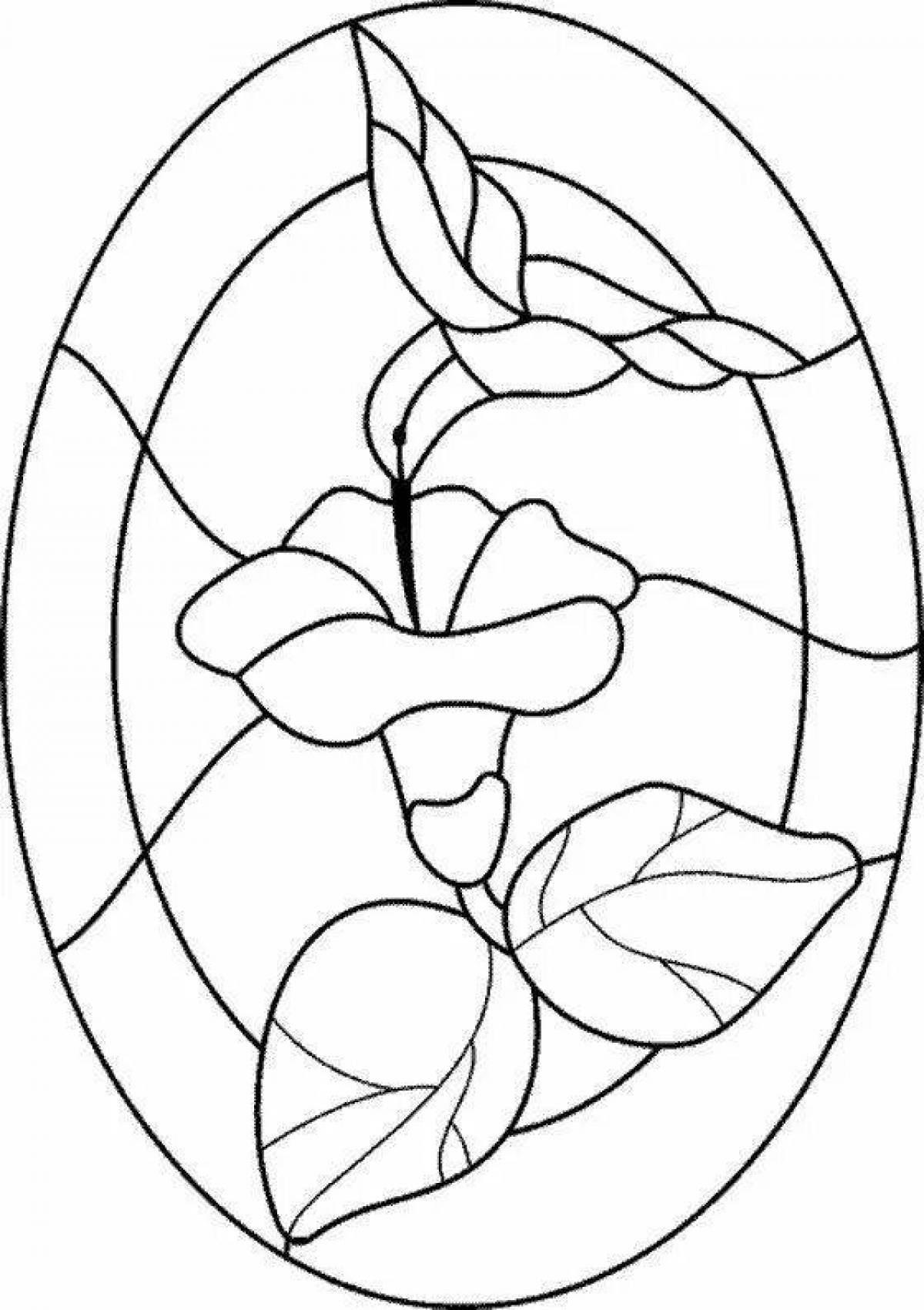 Great stained glass coloring book