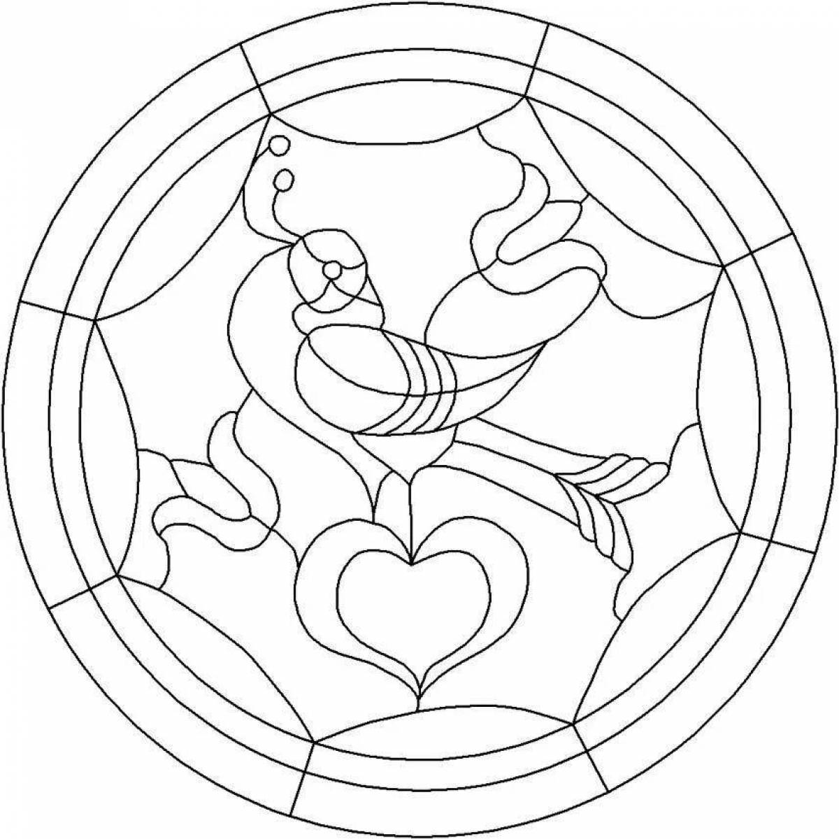 Royal stained glass coloring page