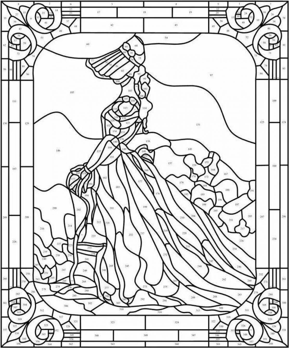 Intricate stained glass coloring pages