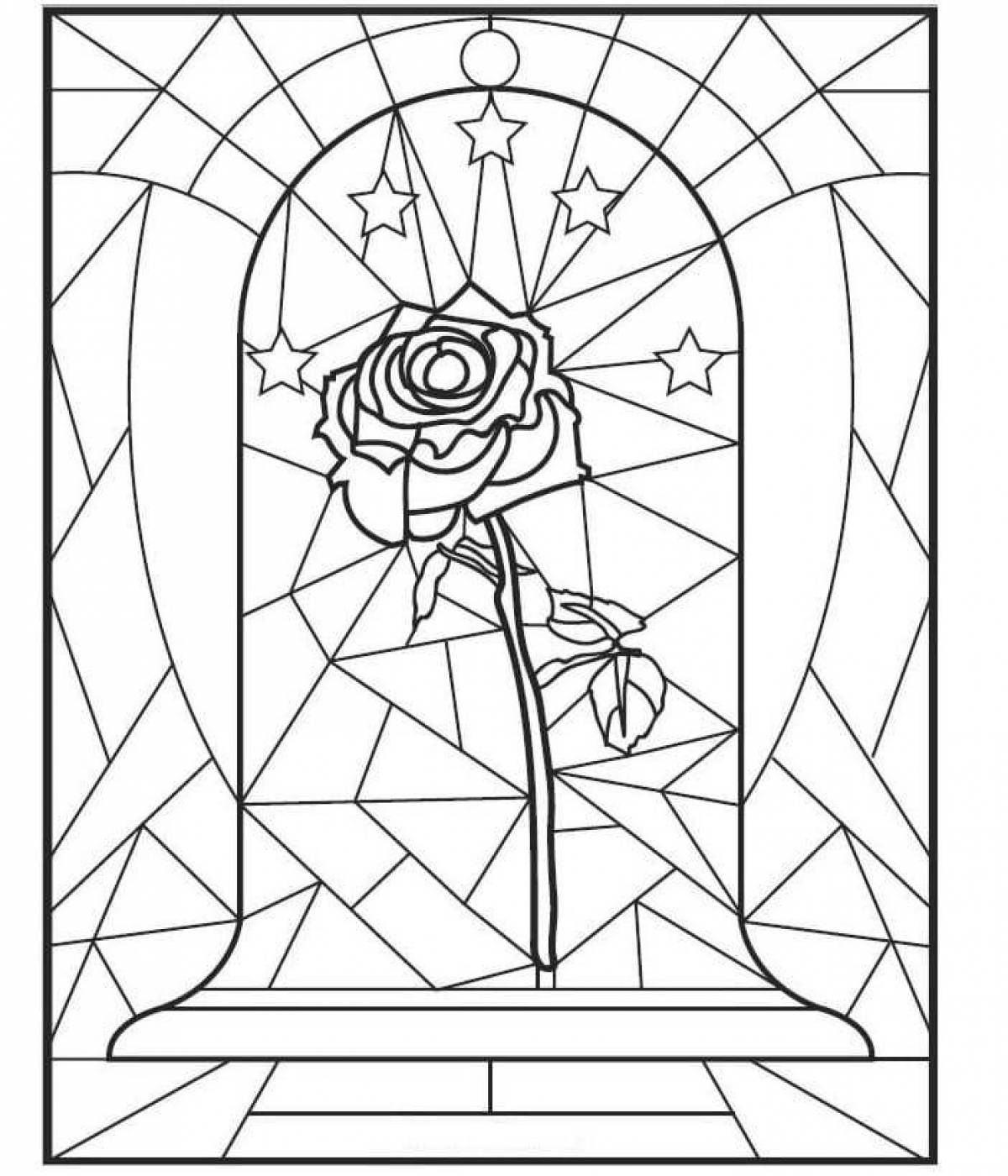Luxury stained glass coloring page