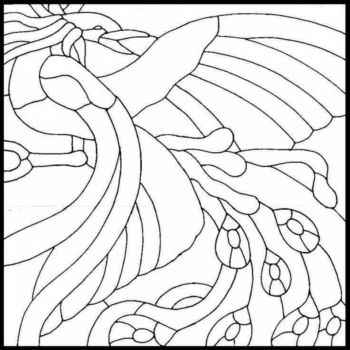 Rampant stained glass coloring page