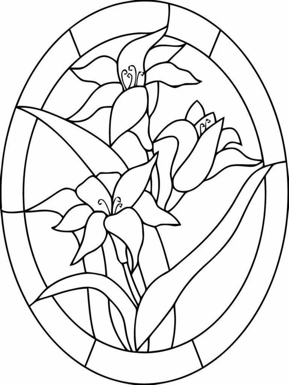Joyful stained glass coloring page