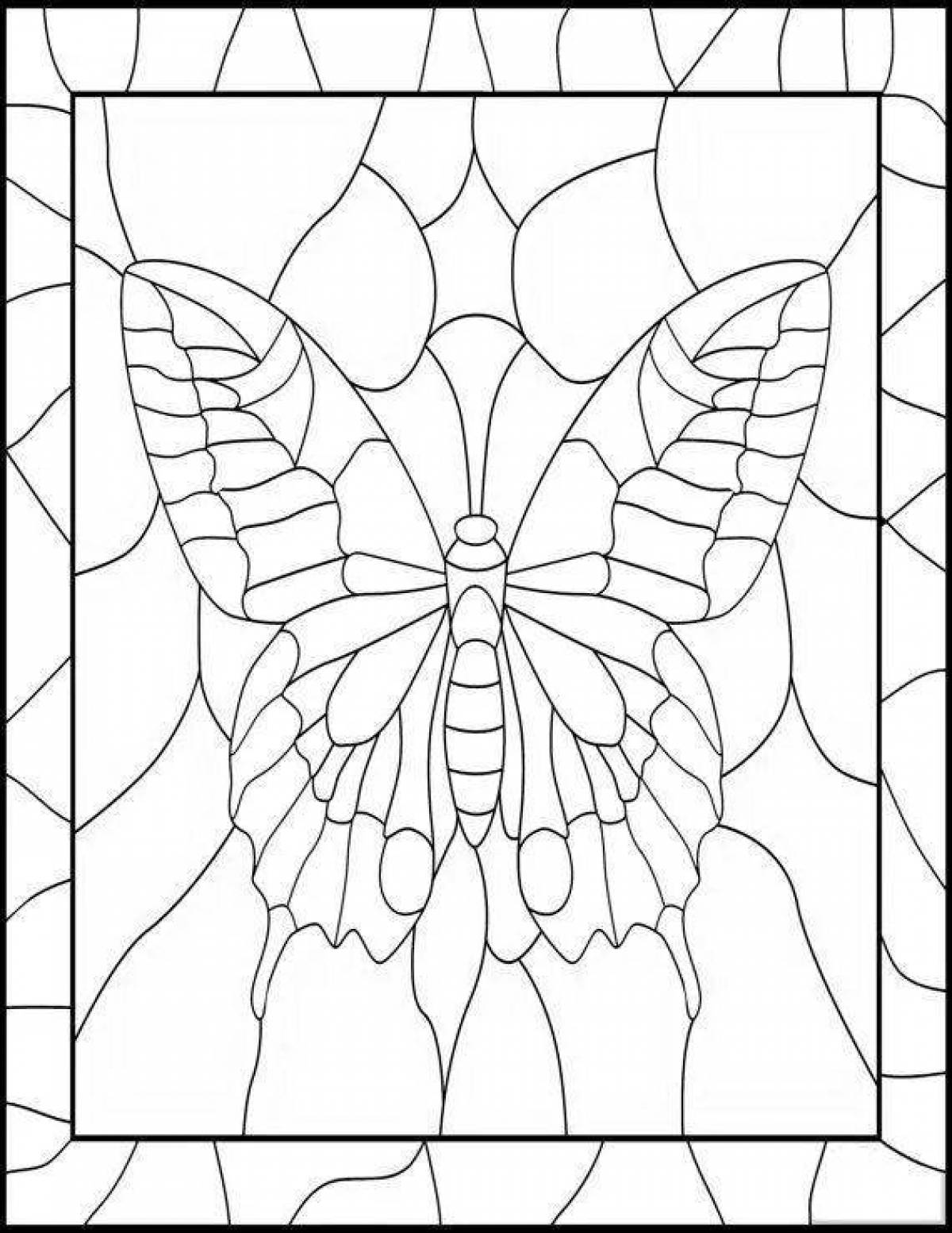 Fancy stained glass coloring pages