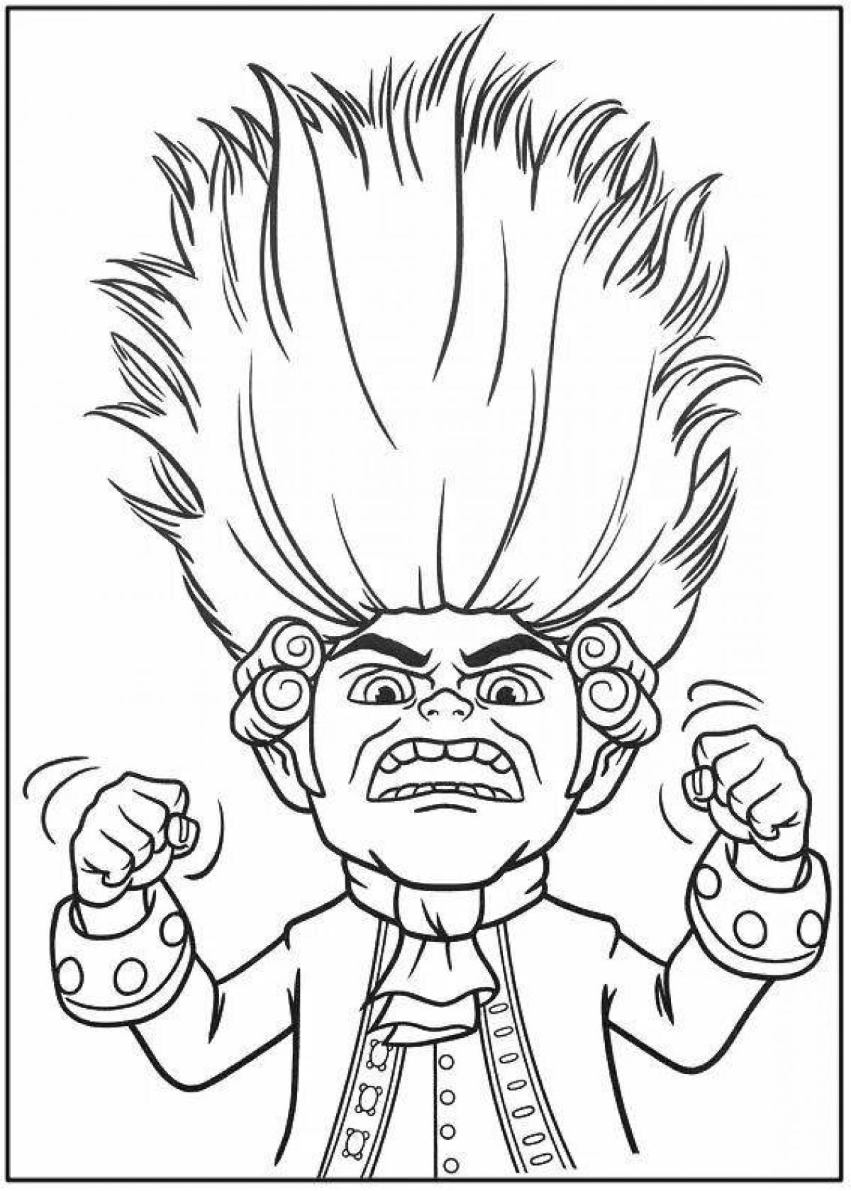 Roaring angry fire coloring page