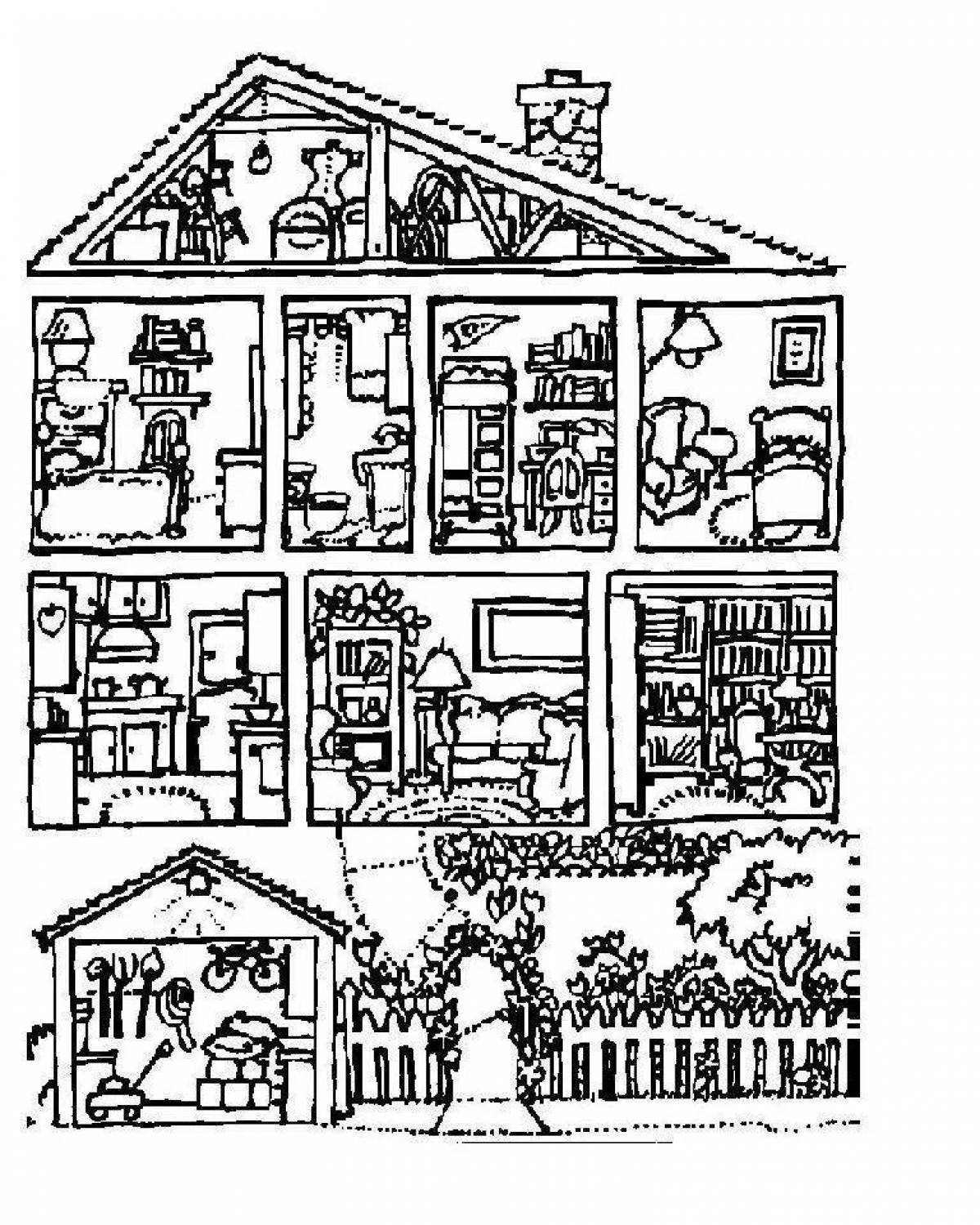 Coloring page beautiful pavlov's house