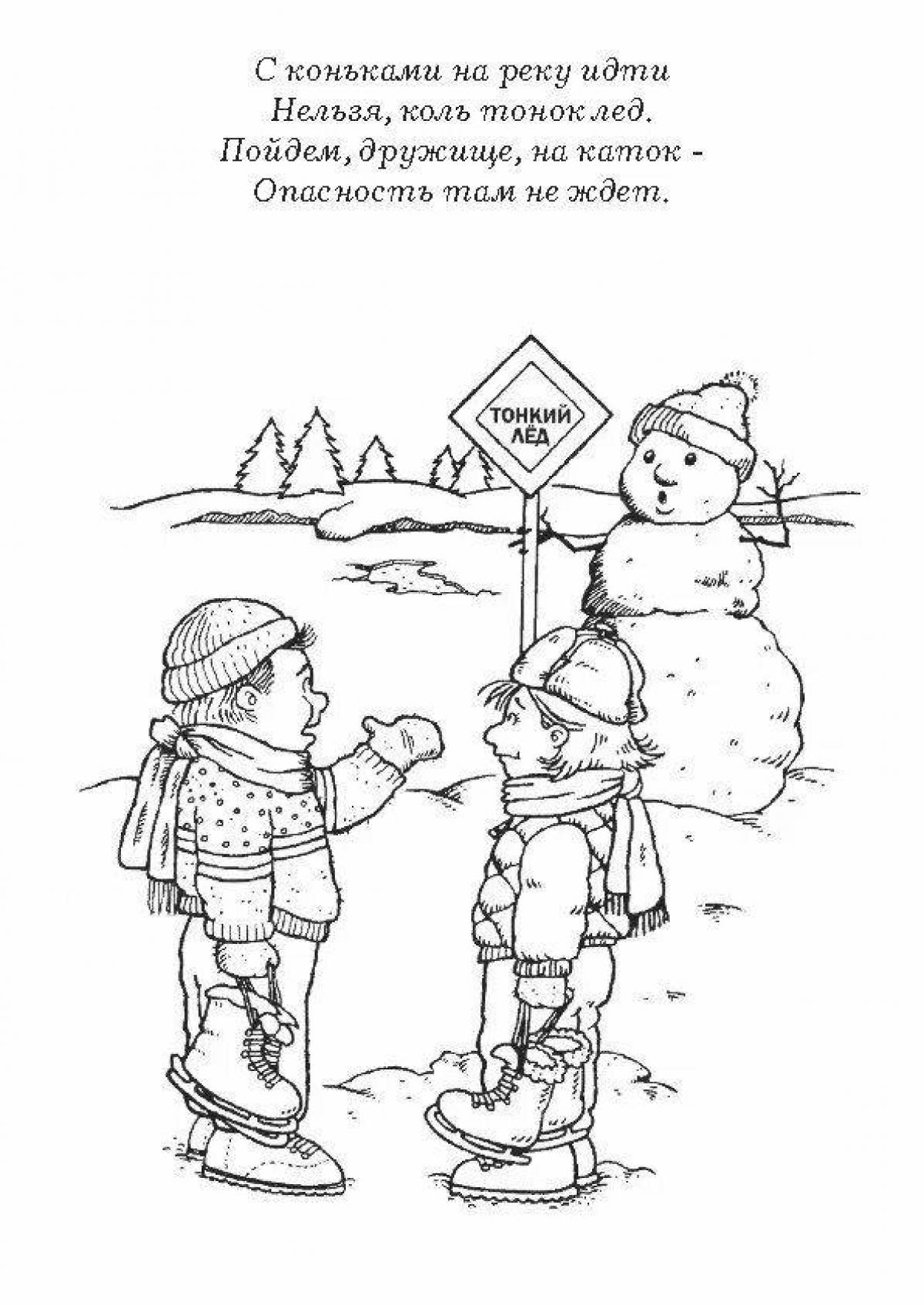 Bright thin ice coloring page