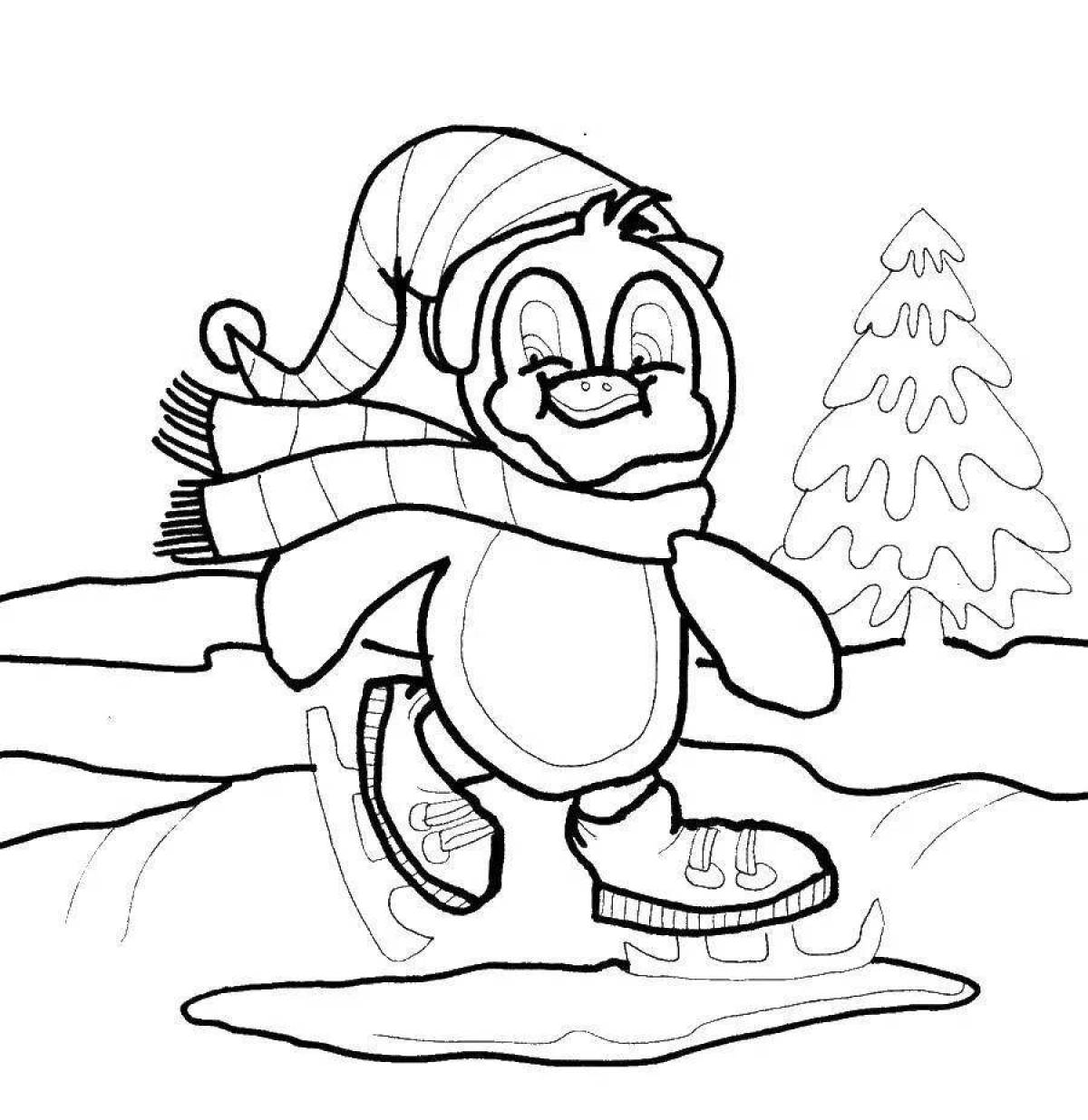 Shimmering thin ice coloring page