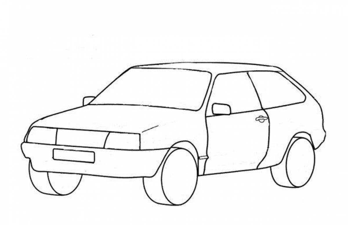 Cute vaz 2108 coloring book