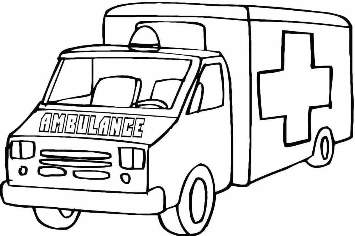 Wonderful ambulance coloring page