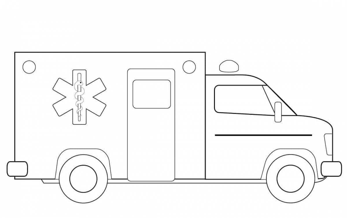 Cute ambulance coloring page