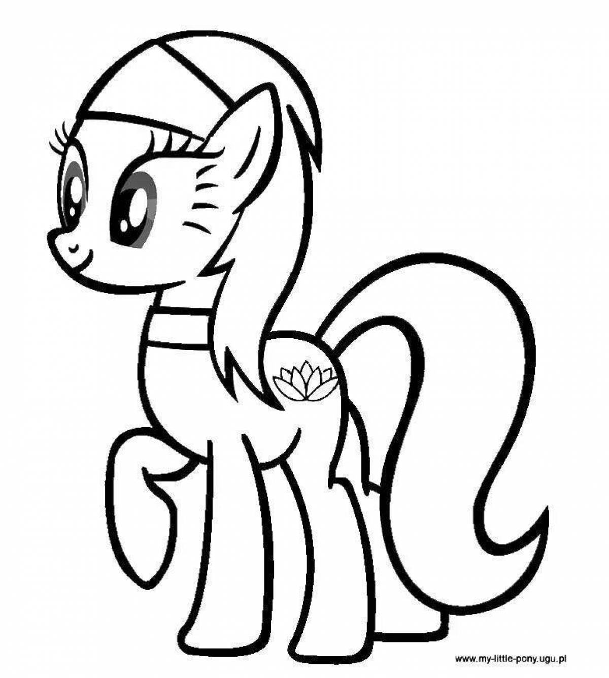 Charming coloring pony turn on
