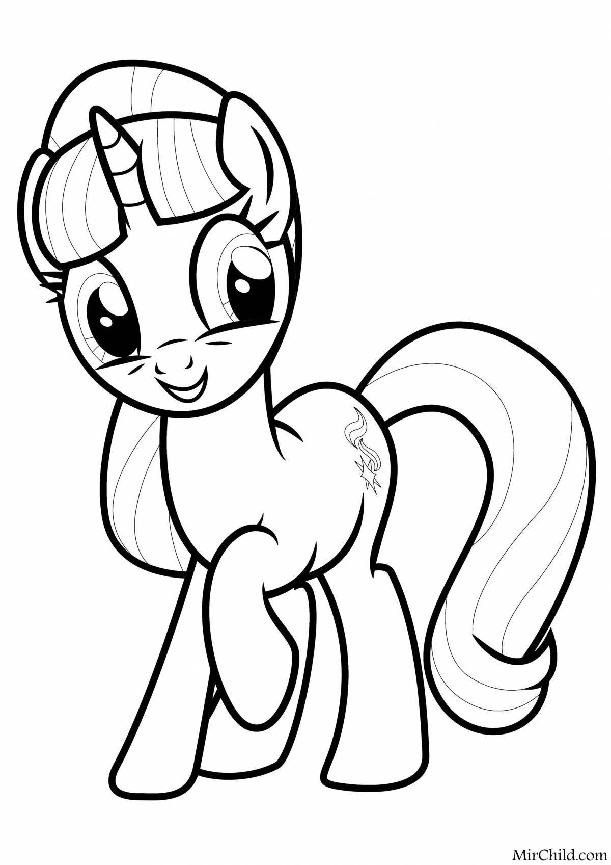 Splendorous pony turn on coloring page