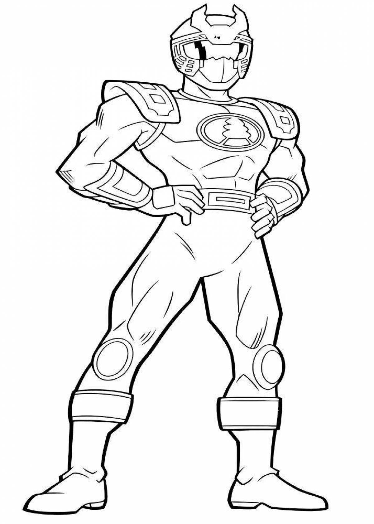 Brave Power Rangers coloring book