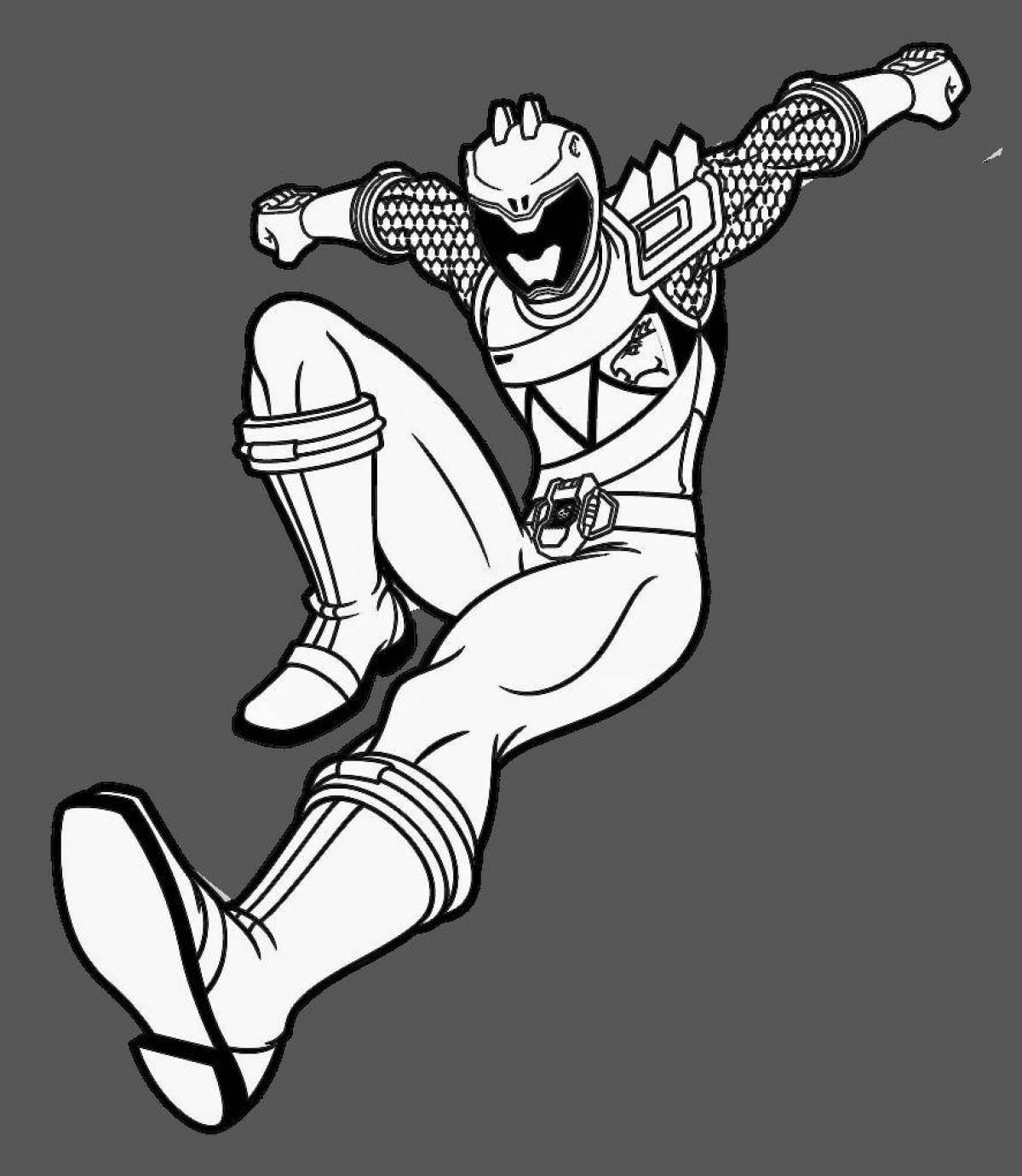 Shiny Power Rangers coloring page