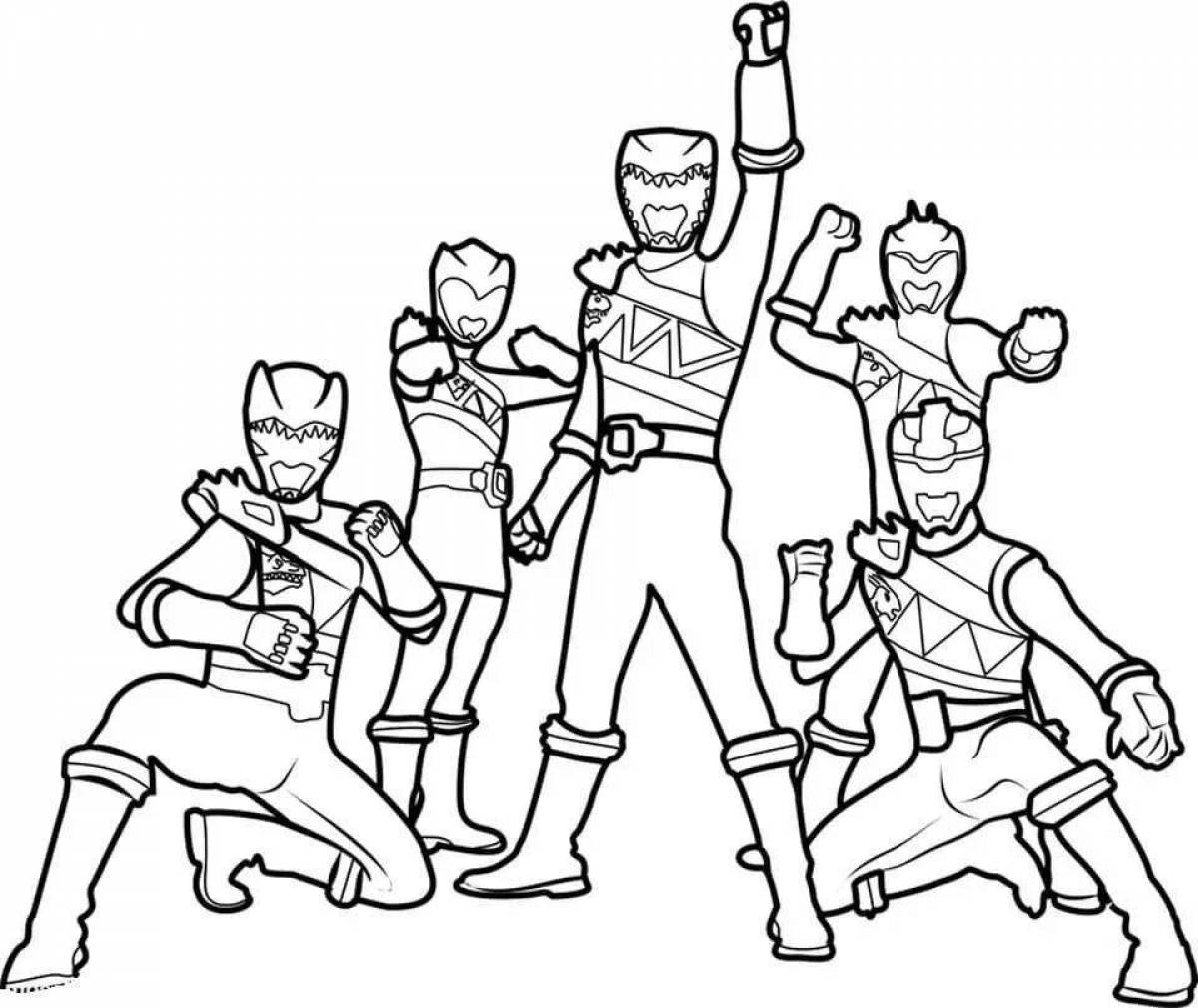 Charming power rangers coloring book