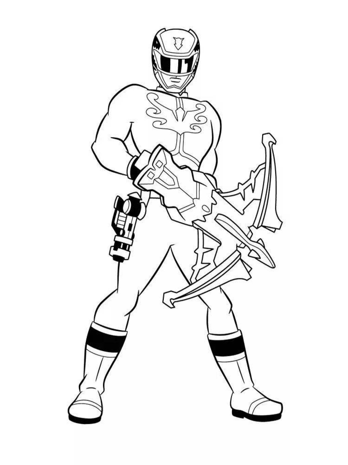 Playful power ranger coloring page