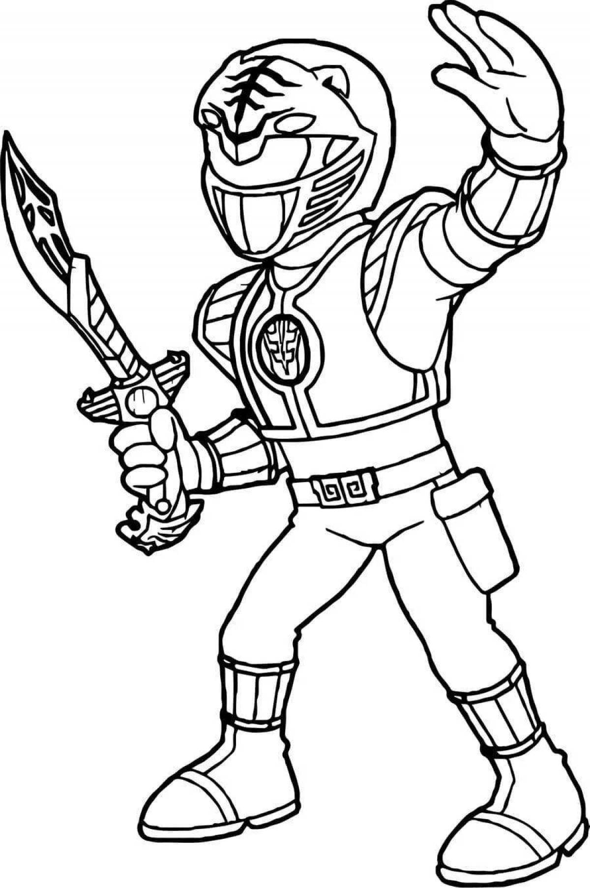 Coloring page funny power rangers
