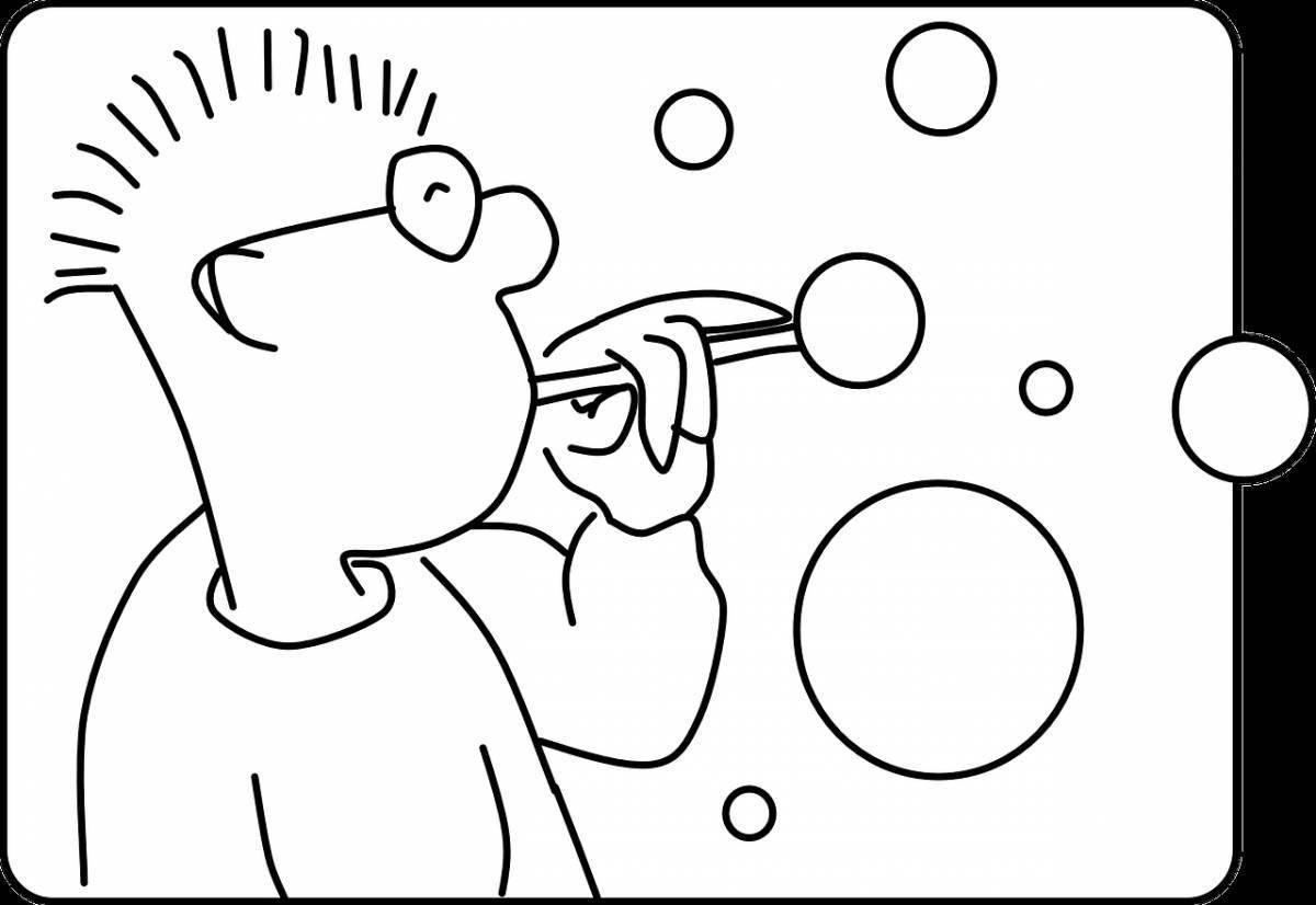 Playful bubble coloring page