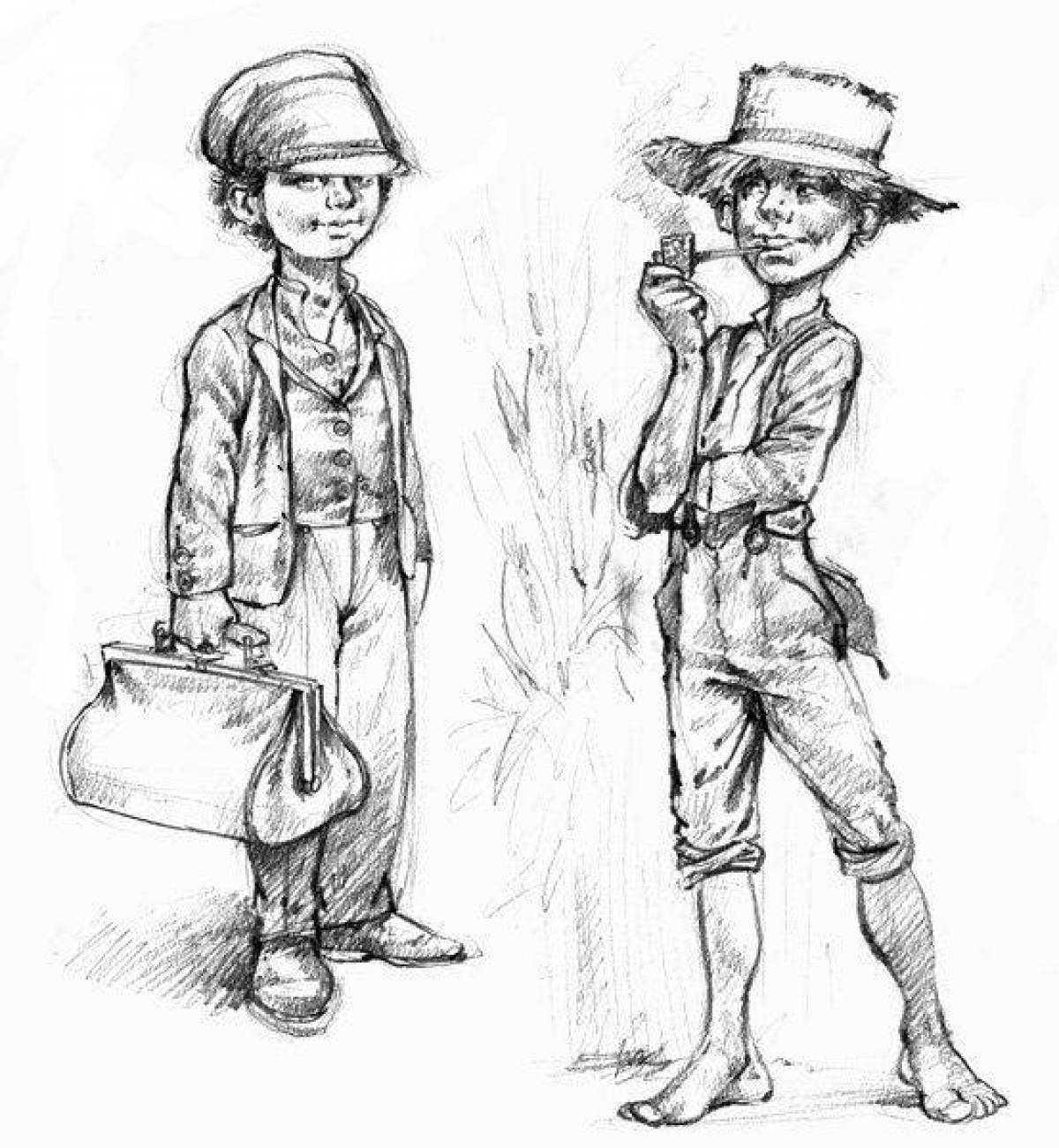 Photo Tom sawyer's playful coloring page