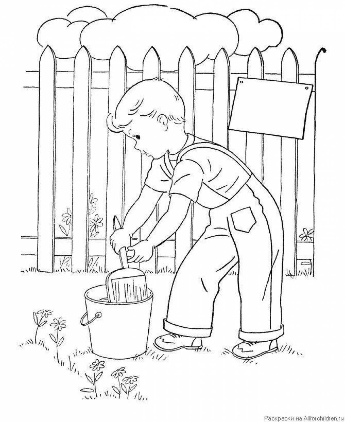 Photo Charming tom sawyer coloring page
