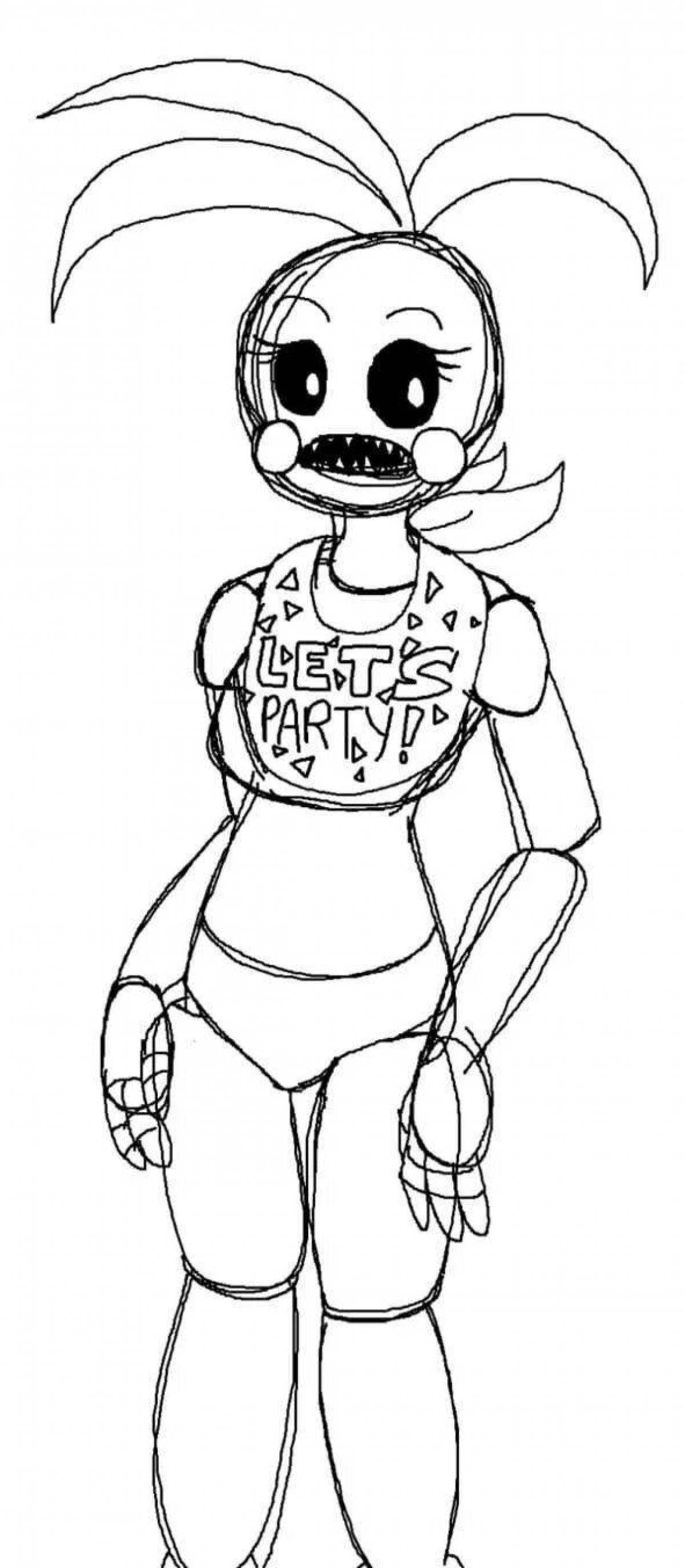 Chica's cute toy coloring page