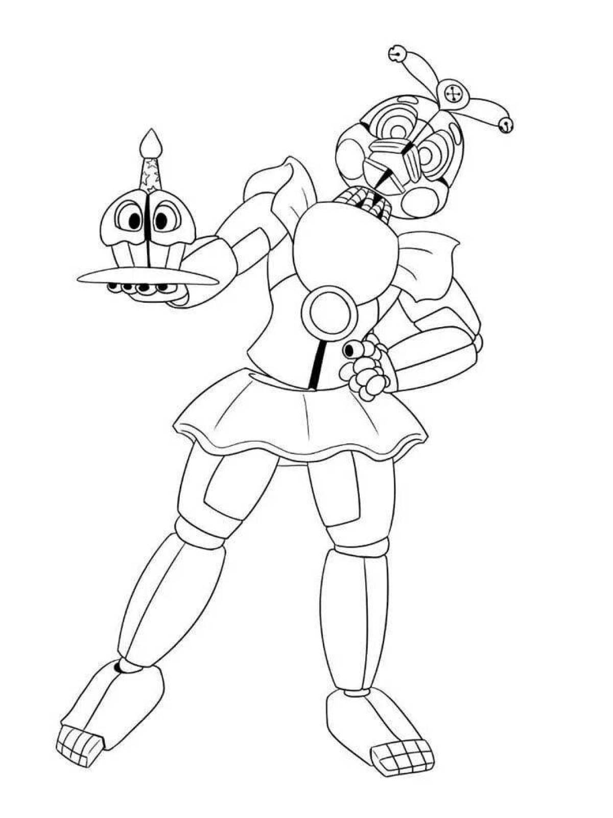 Coloring funny toy chica