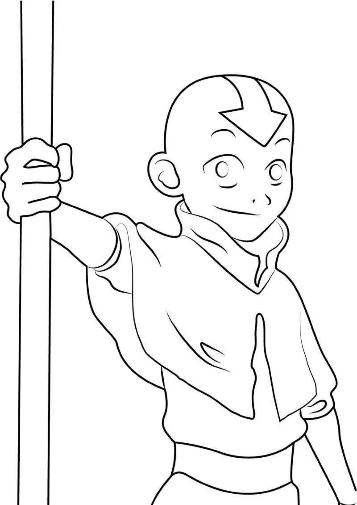 Coloring fairy avatar aang