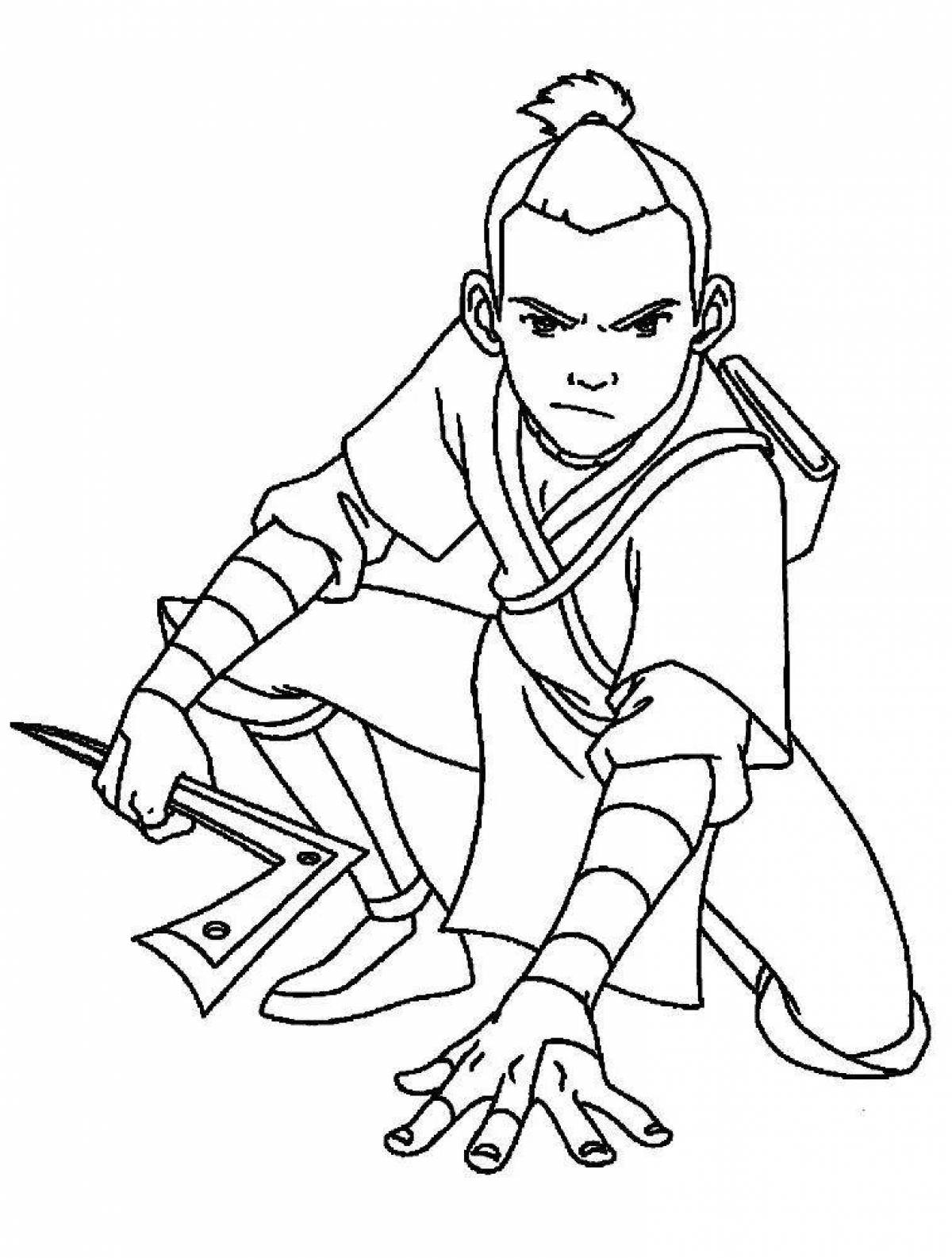 Aang's awesome avatar coloring page