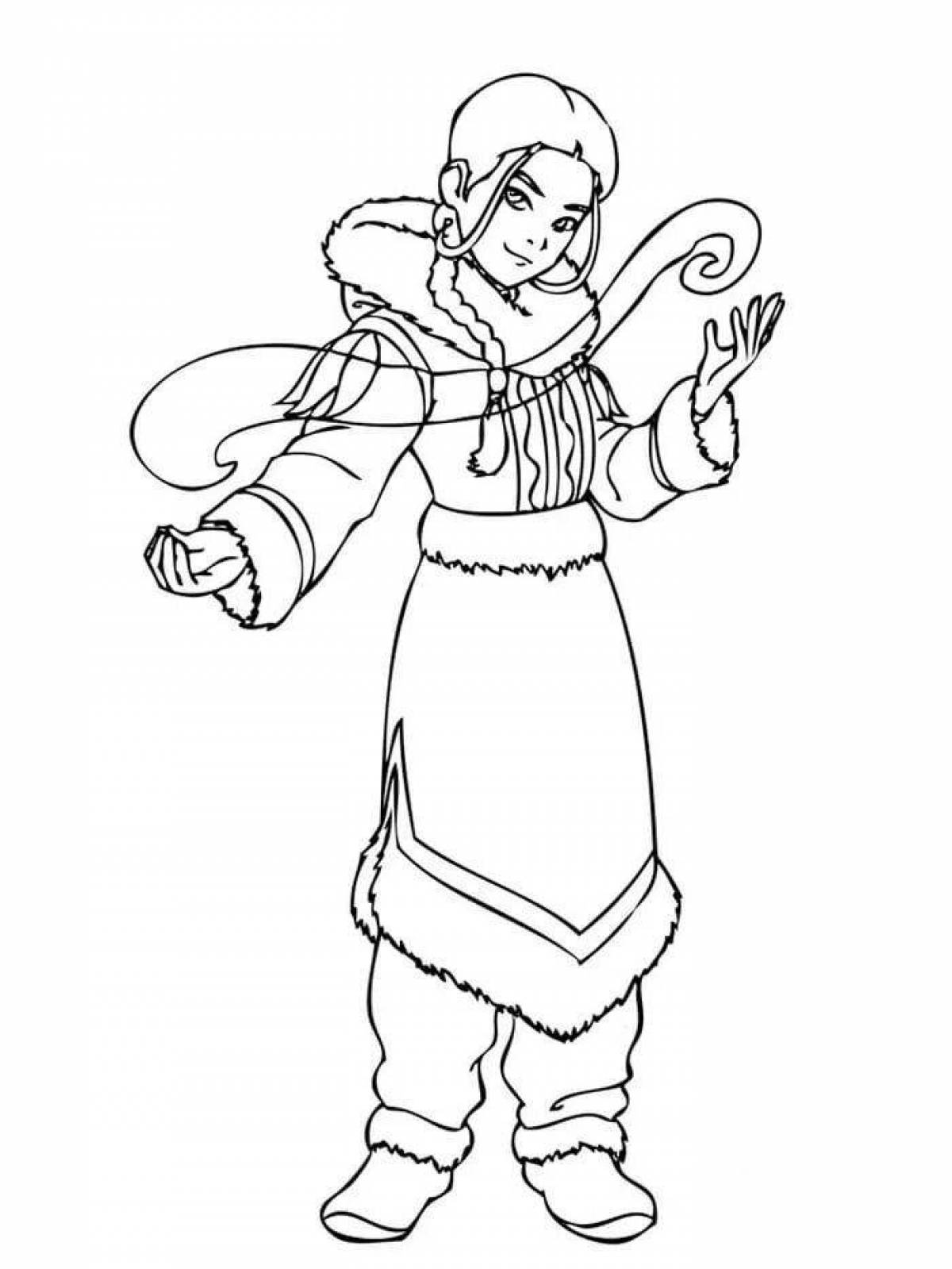 Aang's wild avatar coloring page
