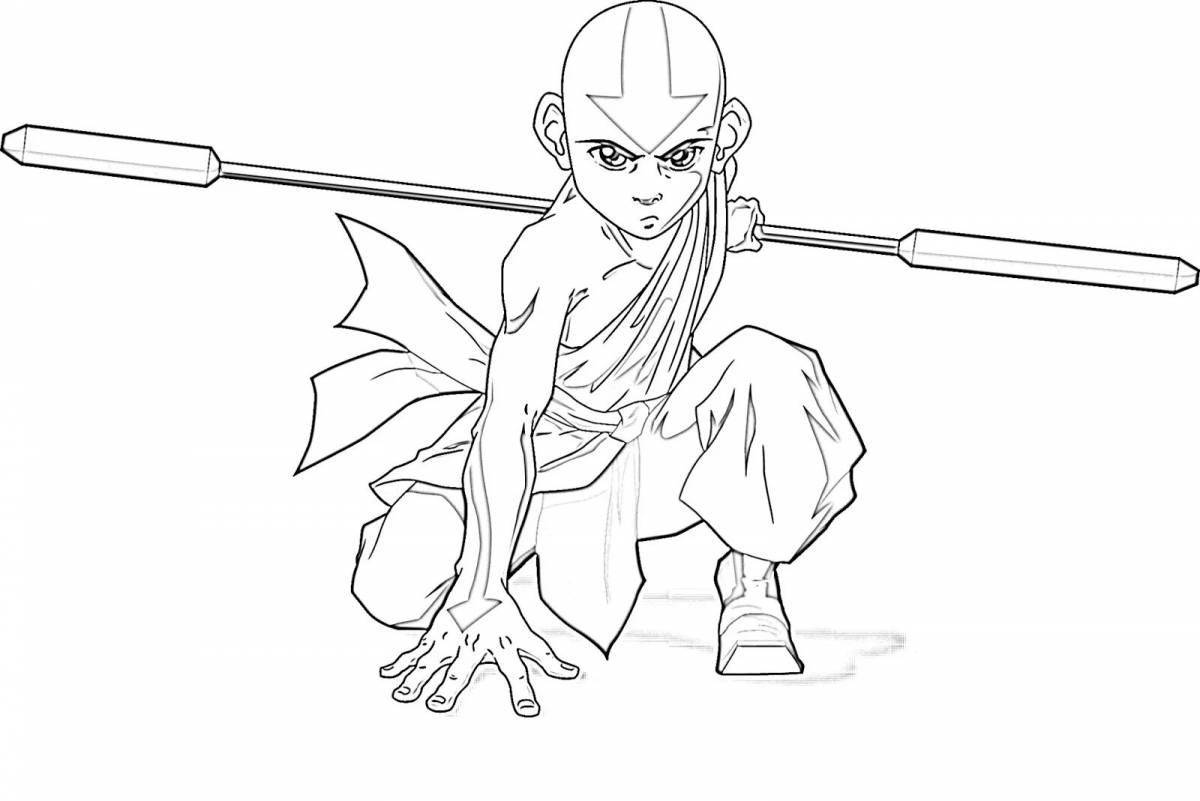 Coloring avatar happy aang