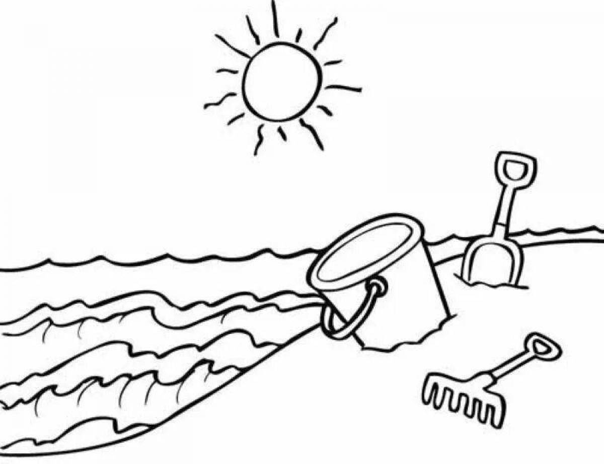 Fun save water coloring page